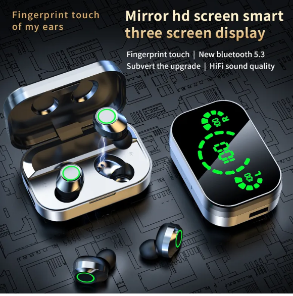 BMMO AirGlow TWS Earbuds — Smart Display & Breathing Light